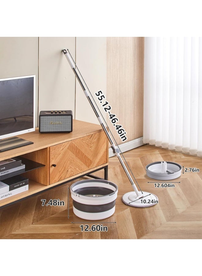 إيسي طقم دلو ممسحة، دلو قابل للطي مع تصميم ممسحة دوّارة وممسحة مسطّحة، يتضمن 3 وسادات ممسحة قابلة للاستبدال لتنظيف الأرضيات بعمق - Image 3